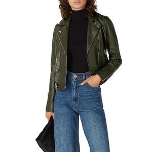 Slate and willow leather jacket